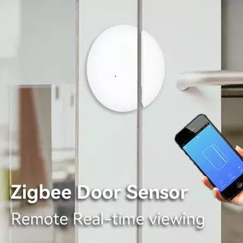 Tuya Smart Life ZigBee Умный датчик двери/окна Детектор открытия/закрытия двери Безопасность Защита Alexa Google Home Голосовое управление белый
