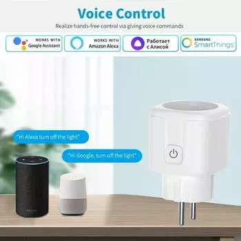Tuya Smart Socket EU 16A Wifi Smart Plug с функцией мониторинга мощности и синхронизации Alexa Google Assistant Alice Voice Control Socket Tuya WiFi EU Plug