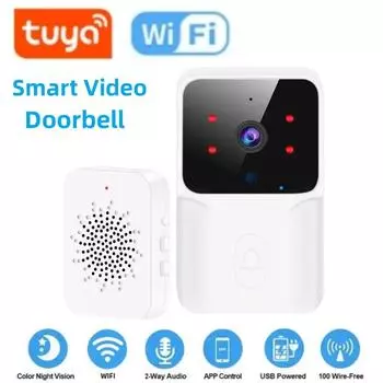 Tuya Smart WiFi Видеодомофон Беспроводной дверной звонок с камерой Интерком Умный домашний домофон с звонком безопасности Ding Dong для дома белый
