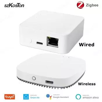 Tuya Smart Wired / Wireless Zigbee 3.0 Gateway Hub Bridge Smart Life APP Automation Device Голосовое дистанционное управление для Alexa Google Tuya Zigbee