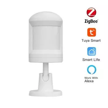 Tuya Smart ZigBee 3.0 PIR-датчик инфракрасного излучения Беспроводной выключатель освещения PIR-датчик движения человеческого тела Alexa Google Voice белый