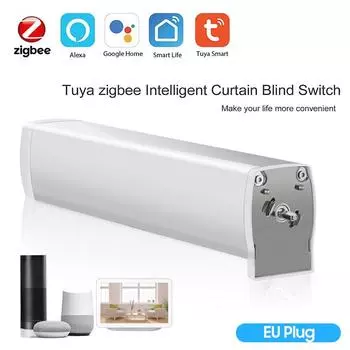 Tuya Smart Zigbee Электрический мотор для штор Wi-Fi приложение Умный пульт дистанционного управления синхронизацией работает с Smart Life EU Plug