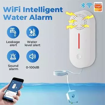 Tuya Wi-Fi + Bluetooth двойной режим умный дом датчик уровня утечки воды детектор умный домашний телефон приложение удаленная сигнализация время
