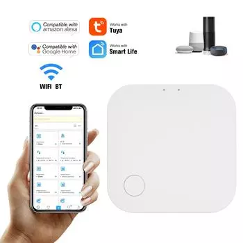 Tuya Wi-Fi + BT Hub Smart Gateway Hub Smart Home Bridge Приложение Smart Life Беспроводной пульт дистанционного управления через приложение Alexa Home Управление USB белый