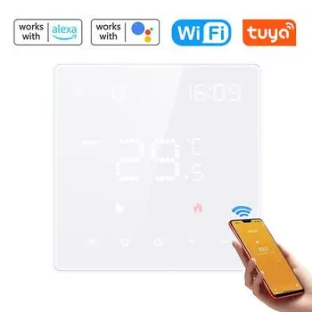 Tuya Wi-Fi цифровой дисплей интеллектуальный контроллер температуры многофункциональное водяное электрическое отопление 3A water heating белый