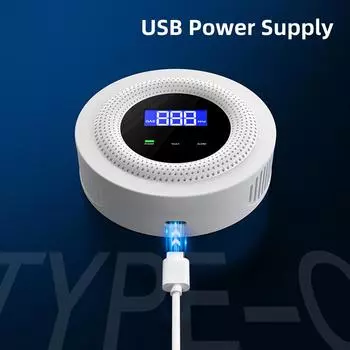 Tuya Wi-Fi Устройство обнаружения утечки газов Живая голосовая подсказка Приложение Дистанционная сигнализация с концентрацией разноцветный