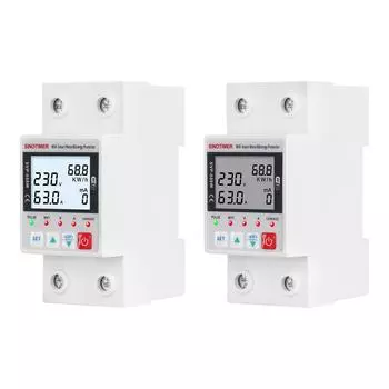 TUYA Wi-Fi защита от утечки на землю, пульт дистанционного управления, 63А, счетчик энергии, кВтч, работает с Smart Life, умный электрический счетчик, регулируемый WiFi with Light