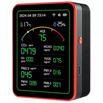 Tuya WiFi 15-в-1 детектор качества воздуха PM2.5 CO CO2 TVOC HCHO тестер(белый) SN9F
