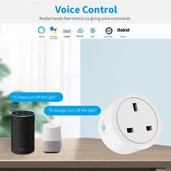 Tuya WiFi 16A UK Smart Plug Мини-умная розетка Дистанционное голосовое управление с монитором энергопотребления Таймер Умный дом Google Home Alexa ZN37518001 16A