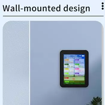 Tuya WiFi Air Quality Meter Бытовой HCHO TVOC Угарный газ CO2 PM2.5 PM10 Тестер Портативный детектор температуры и влажности белый