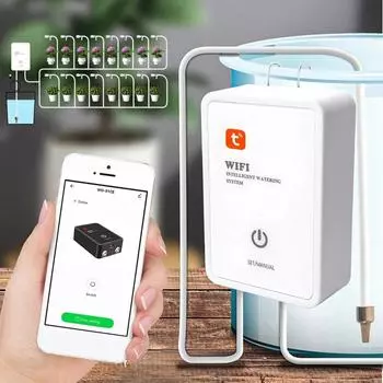 Tuya WIFI беспроводной таймер для полива сада, устройство для автоматического полива, интеллектуальная система капельного полива с таймером, приложение SmartLife белый