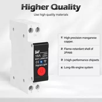 Tuya WiFi Din-рейка, интеллектуальный переключатель обнаружения потребления электроэнергии, приложение для мобильного телефона 63A разноцветный
