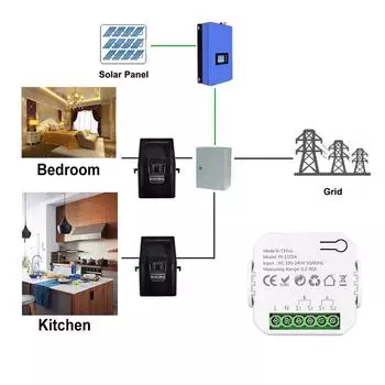 Tuya WiFi Energy Switch Многофункциональный измеритель напряжения и тока для мобильного телефона Приложение для работы в режиме реального времени with 1CT разноцветный