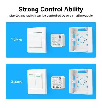 Tuya WiFi Mini Smart DIY Light Switch Module 2 Gang Smart Life Tuya Remote Control Smart Module работает с Alexa Google Home 2 gang ZN33911502