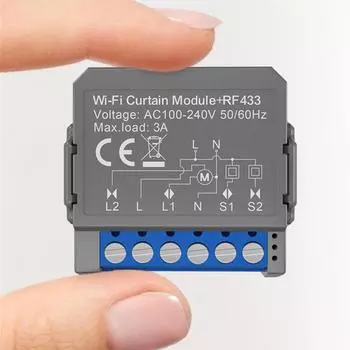 Tuya WiFi переключатель рольставней умный модуль штор мотор жалюзи 433 МГц пульт дистанционного управления для Alexa Google Home 1pc серый