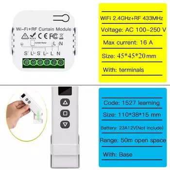 Tuya WiFi Smart Curtain Switch 433 МГц Roller Blinds Shutter Module APP Remote Control Support Alexa Google Home Alice Smart Life