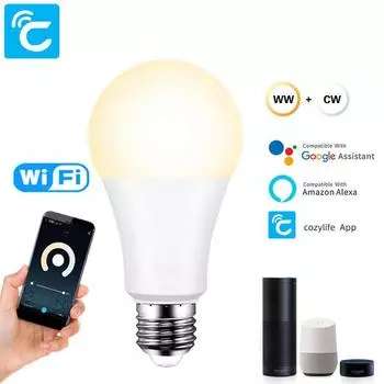 Tuya Wifi Smart Light Bulb LED RGB Lamp E27 110V 220V Smart Light Bulb Led Lamps For Google Alexa Alice Voice Control Cold War 220V