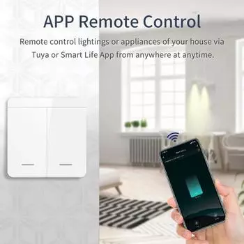 Tuya WiFi Smart Light Switch Умный дом Беспроводной RF 433 МГц Кнопочный настенный выключатель через Alexa Google Home Alice Smart Life App