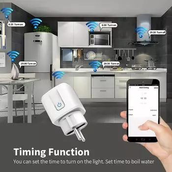 Tuya WIFI Smart Socket EU 16A/20A Wifi/ZigBee Smart Plug с мониторингом питания Умный дом Голосовое управление Поддержка Google Home Alexa EU Plug
