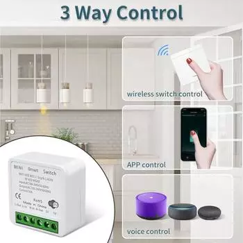 Tuya WiFi Smart Switch для освещения 20A RF 433Mhz Wireless Switch Smart Life APP Voice Control работает с Alexa Google Home Alice