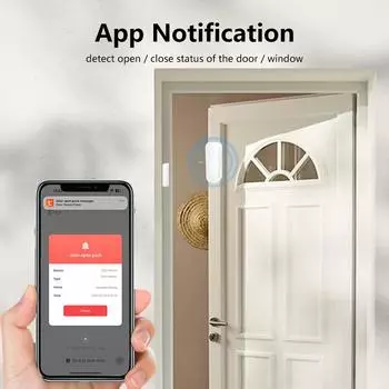 Tuya WiFi Zigbee Дверной оконный магнитный датчик Модуль автоматизации умного дома Детектор двери Охранная сигнализация Alexa Google Home WiFi door sensor