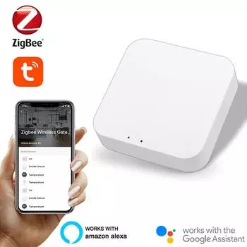 Tuya ZigBee3.0 Беспроводной интеллектуальный домашний шлюз Интеллектуальное многофункциональное оборудование для домашней жизни, совместимое с Alexa Google Home Alexa Google Home белый