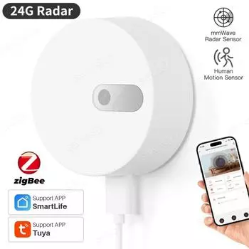 Tuya ZigBee 24G MmWave радар-детектор умный датчик присутствия человека защита безопасности миллиметровый датчик движения для Alexa Google White