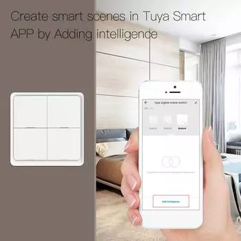 Tuya Zigbee 4-х канальная кнопка сцены Умный домашний выключатель Кнопка Smart Life App Home Applications Intelgent Linkage