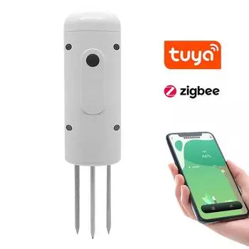Tuya Zigbee беспроводной измеритель влажности почвы интеллектуальный тестер температуры и влажности приложение для мобильного телефона