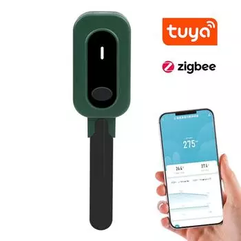 Tuya Zigbee беспроводной измеритель влажности почвы интеллектуальный тестер температуры и влажности солнечного света разноцветный