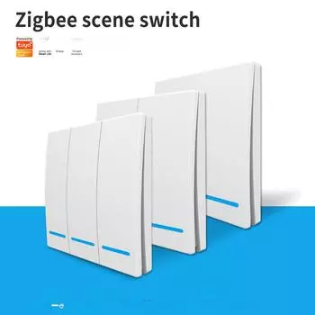 Tuya Zigbee беспроводной переключатель сцен для умного дома с креплением на наклейке