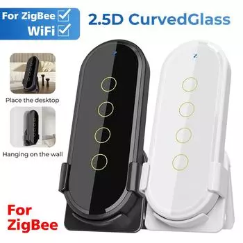 Tuya ZigBee беспроводной умный дом сценический переключатель света 4 Gang 12 сцен сенсорный выключатель света пульт дистанционного управления приложение Smart Life белый