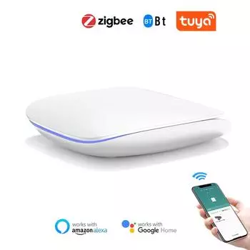 Tuya Zigbee BT Gateway Hub Интеллектуальная бытовая автоматизация для устройств Zigbee Приложение для смартфонов белый