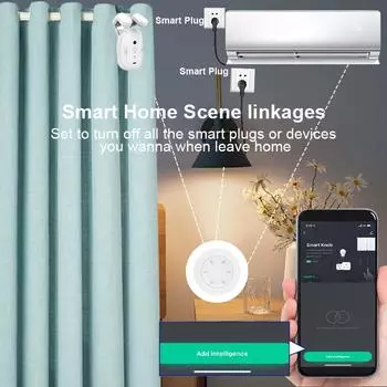 Tuya ZigBee Интеллектуальная ручка-переключатель Диммер Съемная беспроводная связь сцен Кнопка управления освещением Автоматизация сценариев Удаленная панель бежевый