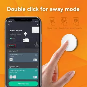 Tuya ZigBee Smart Button Scene Switch Беспроводной пульт дистанционного управления с одной кнопкой Многофункциональный переключатель сценариев Голосовой помощник Google Alexa белый