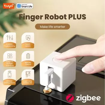 Tuya Zigbee Smart Fingerbot Plus Switch Button Pusher Touch Mode Fingerbot Smart Life App Voice Control Alexa Google Home Alice