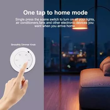 Tuya ZigBee Smart Knob Switch DIY Беспроводная кнопка сцены Поворотный диммерный переключатель Бытовая техника Автоматизация Связь Пульт белый