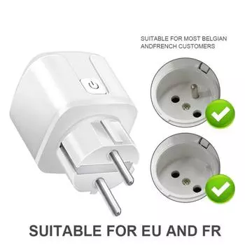 Tuya Zigbee Smart Plug 16A/20A EU Smart Socket With Power Monitoring Timing Function Work With Alexa GoogleHome Yandex 100-240V