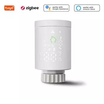 Tuya Zigbee Smart Radiator Valve Программируемый термостатический радиатор Домашний регулятор температуры Alexa Google Home Голосовое управление