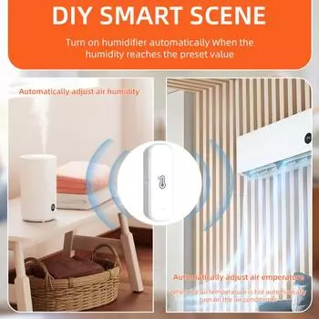 Tuya ZigBee Temperature Sensor And Humidity Sensor Battery Powered via Smart Life APP works with Alexa Google Home Assistant