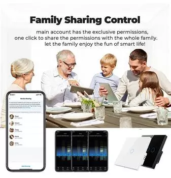 Tuya Zigbee Умный выключатель света Без нейтрали Без конденсатора Голосовая панель управления Умный дом Работает с Умной жизнью через Alexa Google Home b 1gang ZN37997404