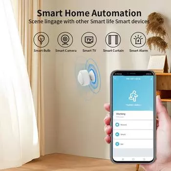 Tuya Zigbee WIFI 120° Регулируемый угол Датчик движения Pir Инфракрасный датчик движения человеческого тела Беспроводной детектор Google Home Alexa Voice