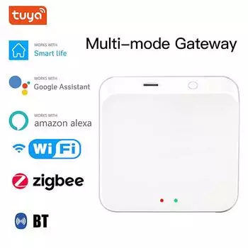 Tuya ZigBee WiFi BT Mesh Hub Интеллектуальный многорежимный шлюз Работает с голосовым управлением через приложение Tuya Smart Life белый