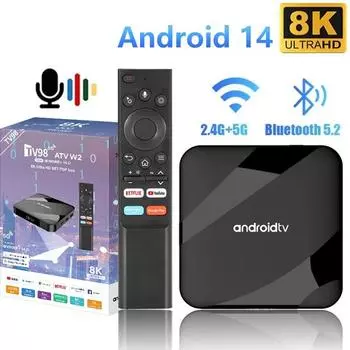 TV98 S905W2 Smart TV Box 8K Android 14.0 TV BOX 2.4G/5G Dual Wifi Voice Remote Media Player Set Top Box