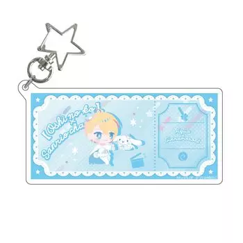 Аниме-сериал [Oshinoko] x Sanrio Characters 02 Aqua x Cinnamoroll [Оригинальная иллюстрация] Большой акриловый брелок с изображением баклажана в форме звезды