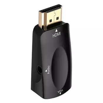 TV Box Практичный FHD 1080p Видео HDMI Male to VGA Female Адаптер HDMI to VGA Адаптер-конвертер чёрный