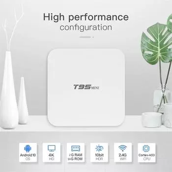 ТВ-приставка Android 10.0, 4K HDR, 2,4G, Wi-Fi T95, телеприставка, поддержка Google Media Player, Youtube, IPTV, мини-умная приставка