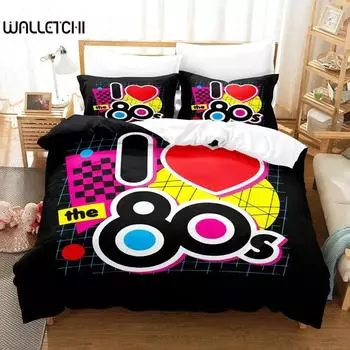 TV series I Love The 80s Logo Bedding Set Duvet Cover Bed Set Quilt Cover Pillowcase Comforter king Queen Size Boys Adult 70x133cm 2pcs