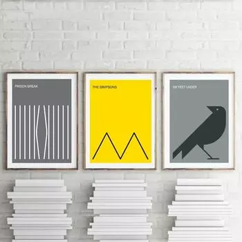 ТВ серии, настенная живопись на холсте, побег из тюрьмы, друзья, ТВ, театральные постеры, принты, Настенный декор, эстетическое украшение для дома и комнаты 21cm30cm No Frame