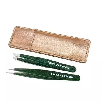 Tweezerman Enchanted Garden Mini Tweezers Set - пинцеты для бровей для женщин и мужчин